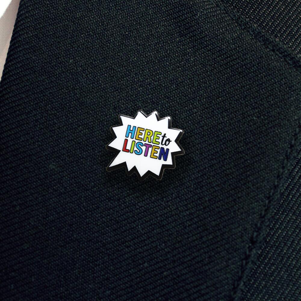 Here to Listen Enamel Badge (Pack of 5) - Image 2