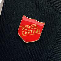SCHOOL CAPTAIN Classic shield badge (Pack of 5)