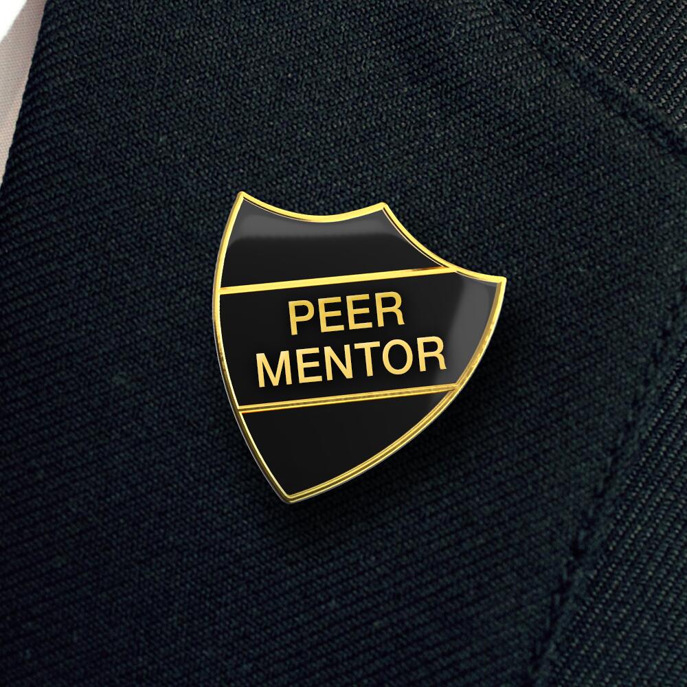 PEER MENTOR shield badge (pack of 5)