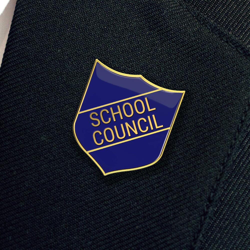SCHOOL COUNCIL classic shield badge (Pack of 5)