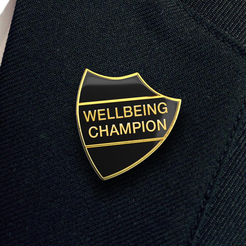 WELLBEING CHAMPION shield badge (pack of 5) - Image 5