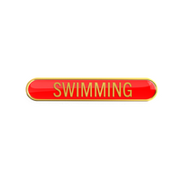 SWIMMING badge red (pack of 5)