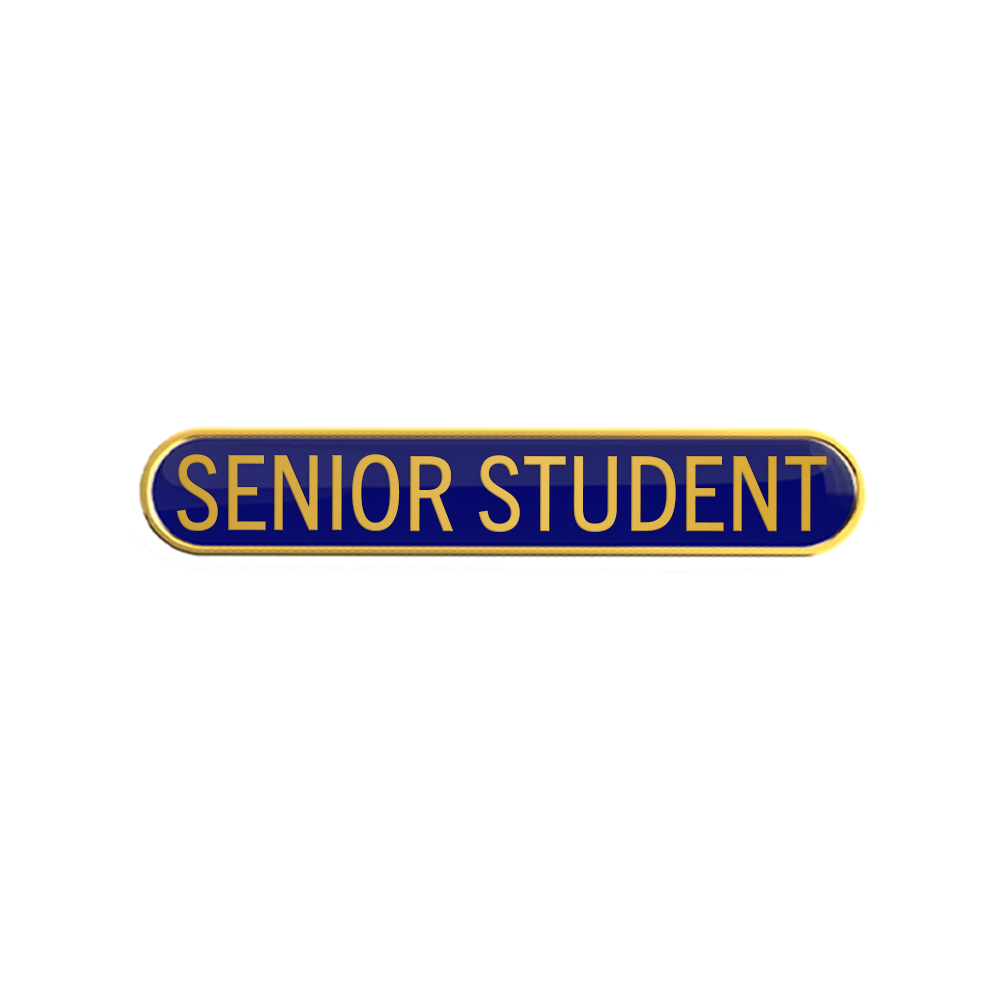 SENIOR STUDENT badge blue (pack of 5)