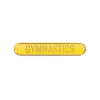 GYMNASTICS badge yellow (pack of 5)
