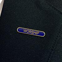 WORSHIP bar badge (pack of 5)