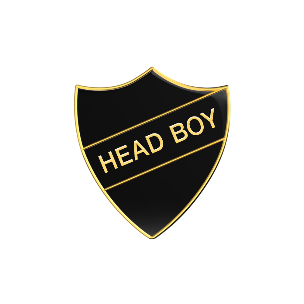 HEAD BOY black and gold badge (pack of 5)