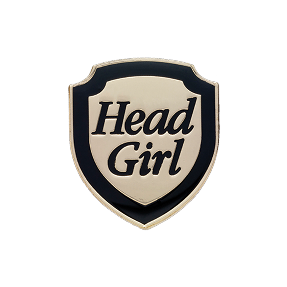 HEAD GIRL black and gold badge (pack of 5)