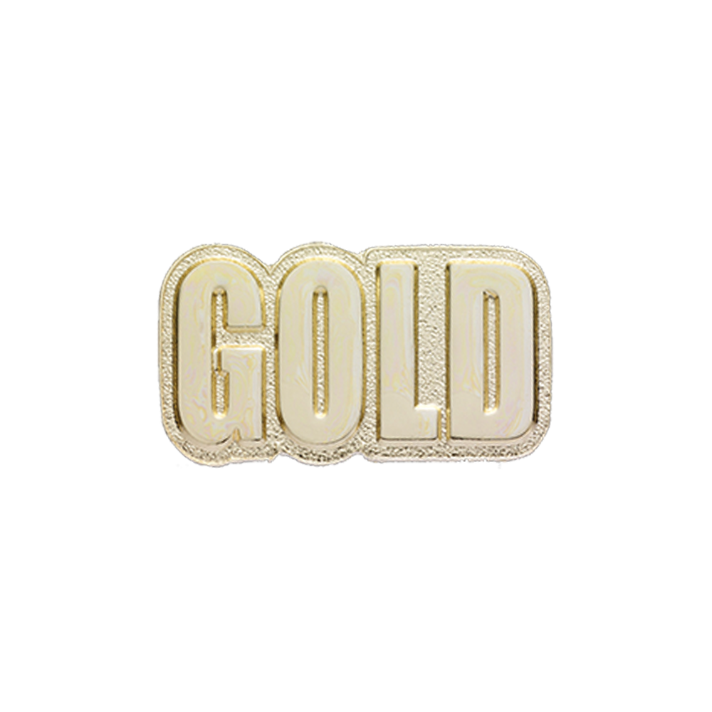 GOLD Shaped badge  (pack of 5)
