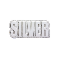SILVER Shaped badge (pack of 5)