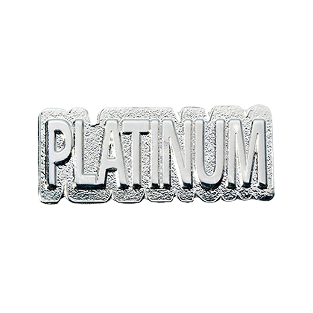 PLATINUM Shaped badge (pack of 5)