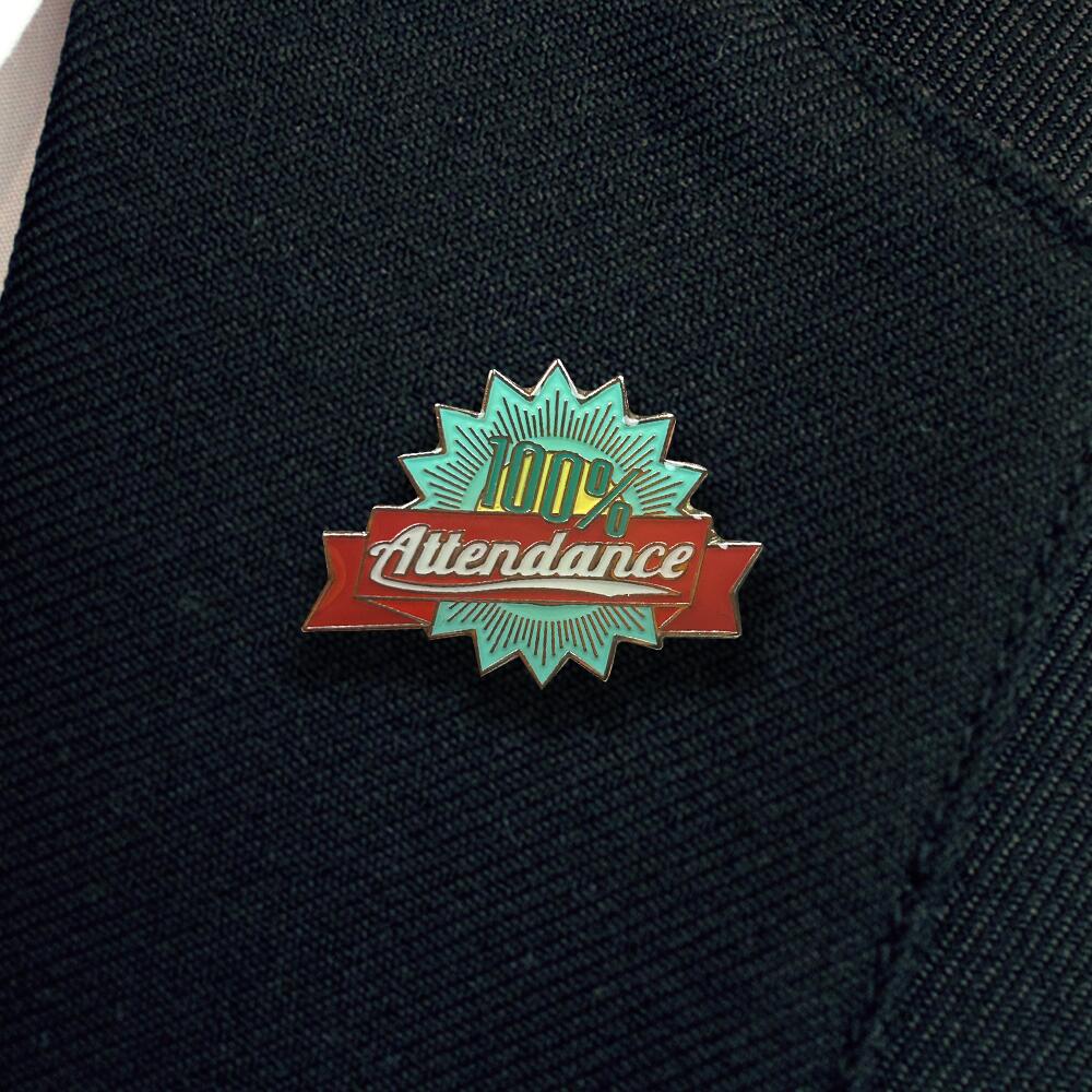 100% ATTENDANCE retro badge (pack of 5) - Image 2