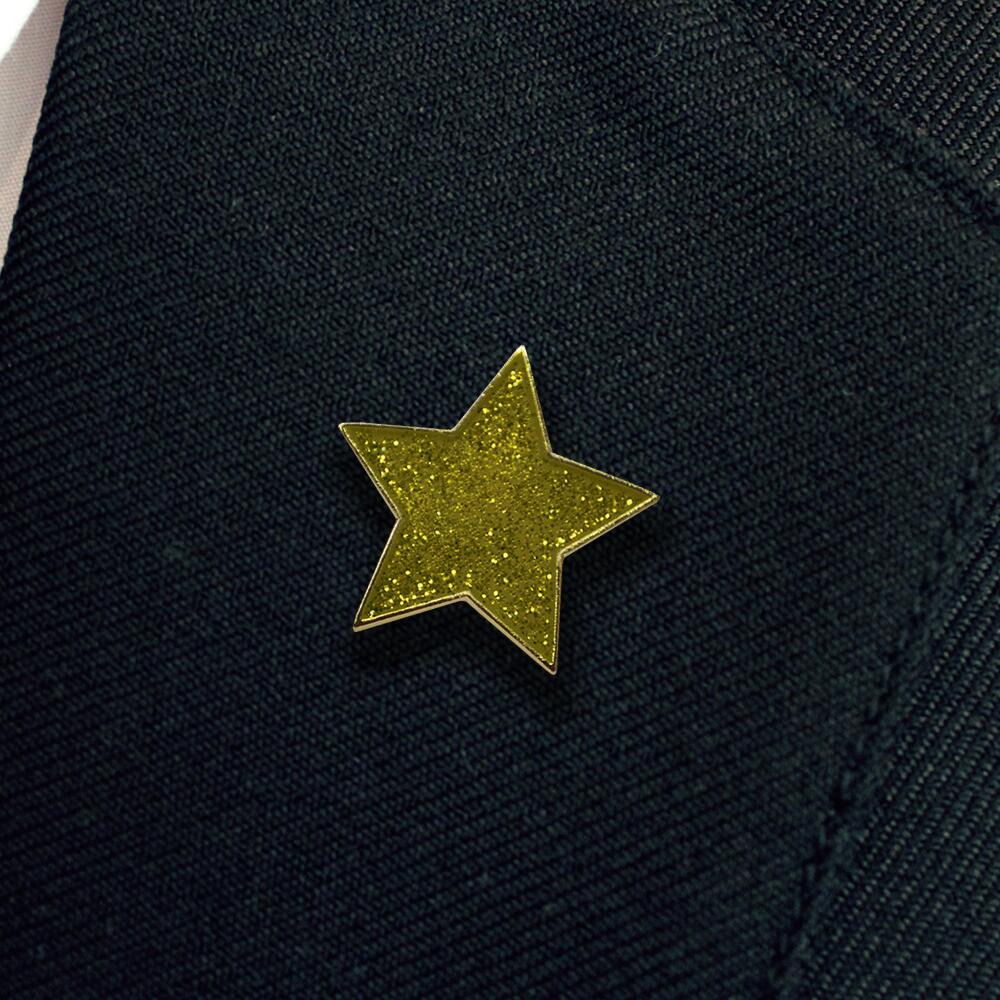 GLITTER STAR enael badge (pack of 5)