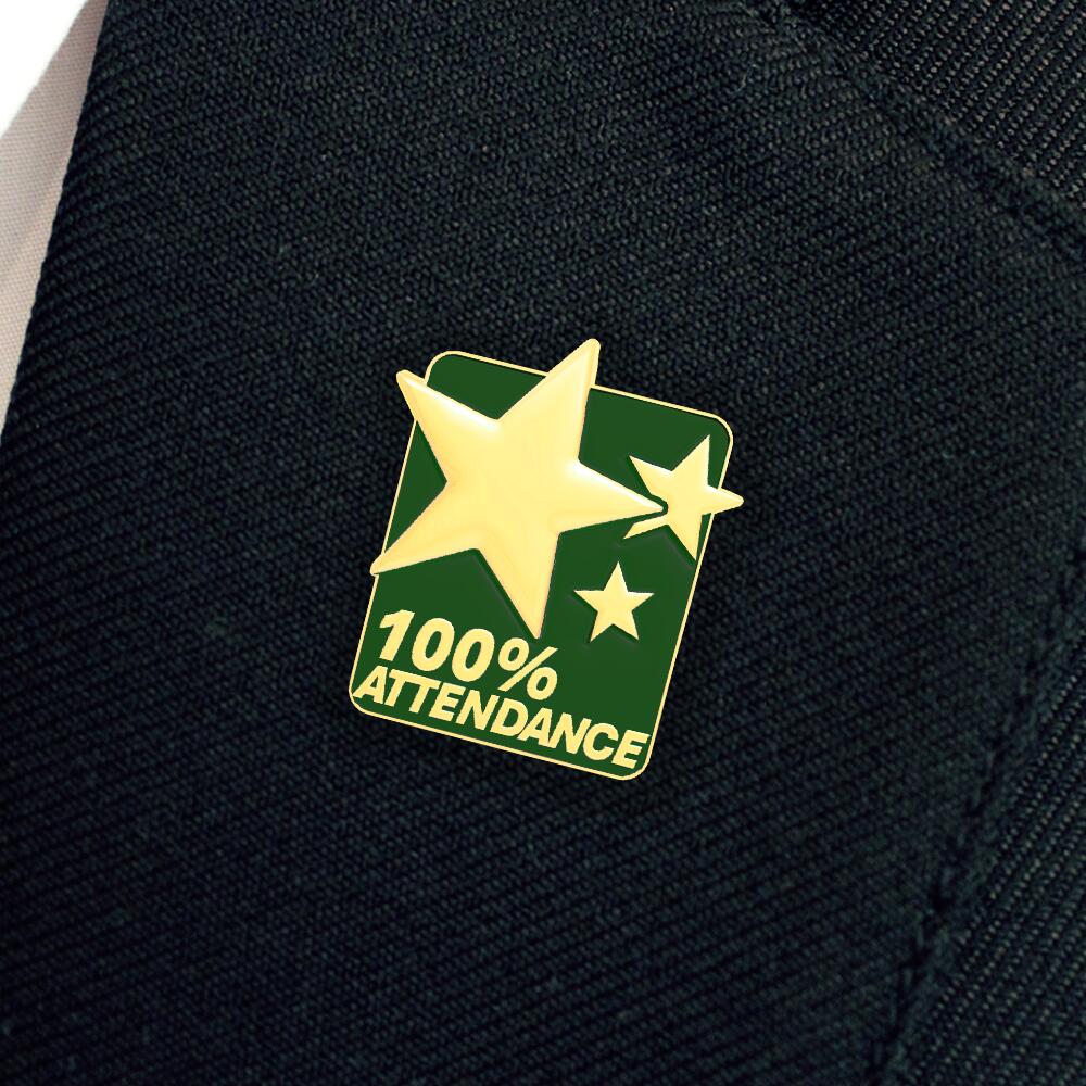 100% ATTENDANCE enamel badge (pack of 5) - Image 33