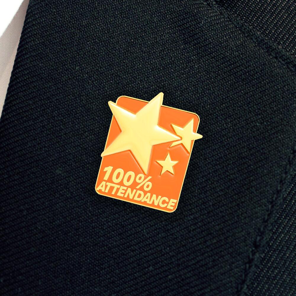 100% ATTENDANCE enamel badge (pack of 5) - Image 34