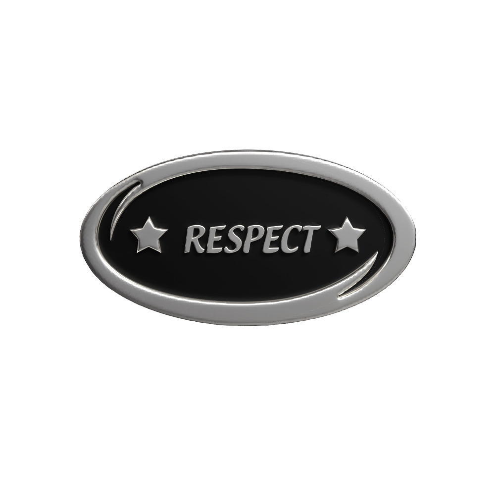 Respect 'Values' enamel badge