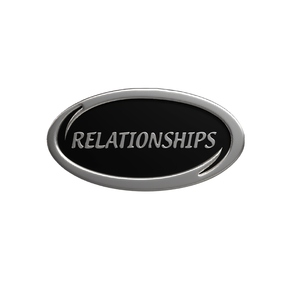 Relationships 'Values' enamel badge