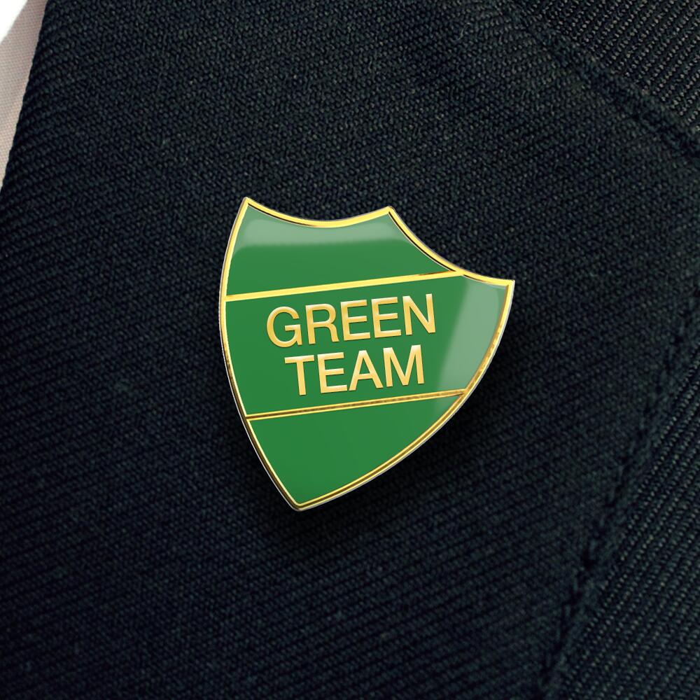 GREEN TEAM shield badge (pack of 5)