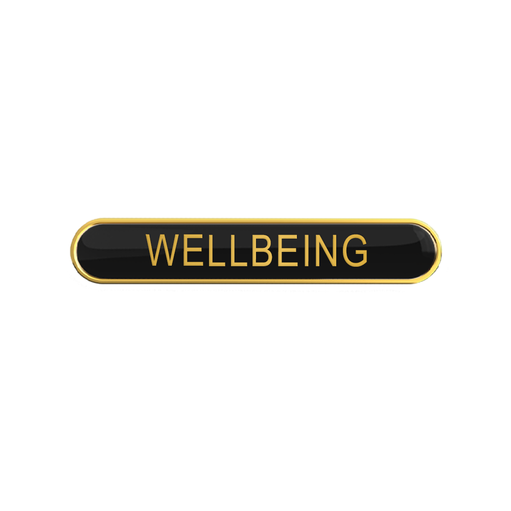 WELLBEING Badge Black (pack of 5)