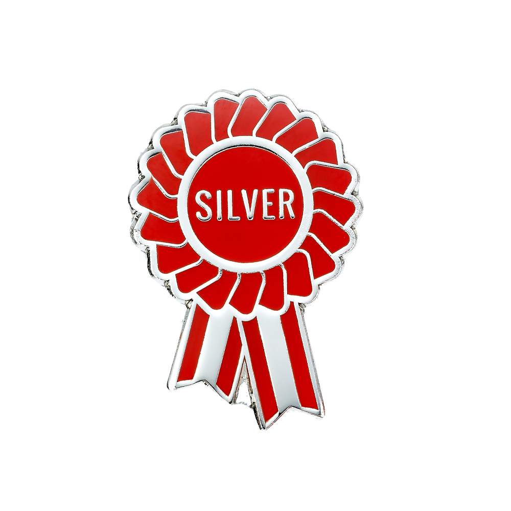 Silver Rosette Enamel badges