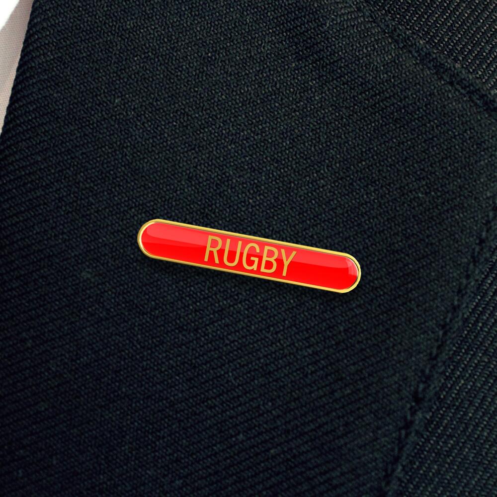 Rugby Enamel Badge (Red) - Image 2