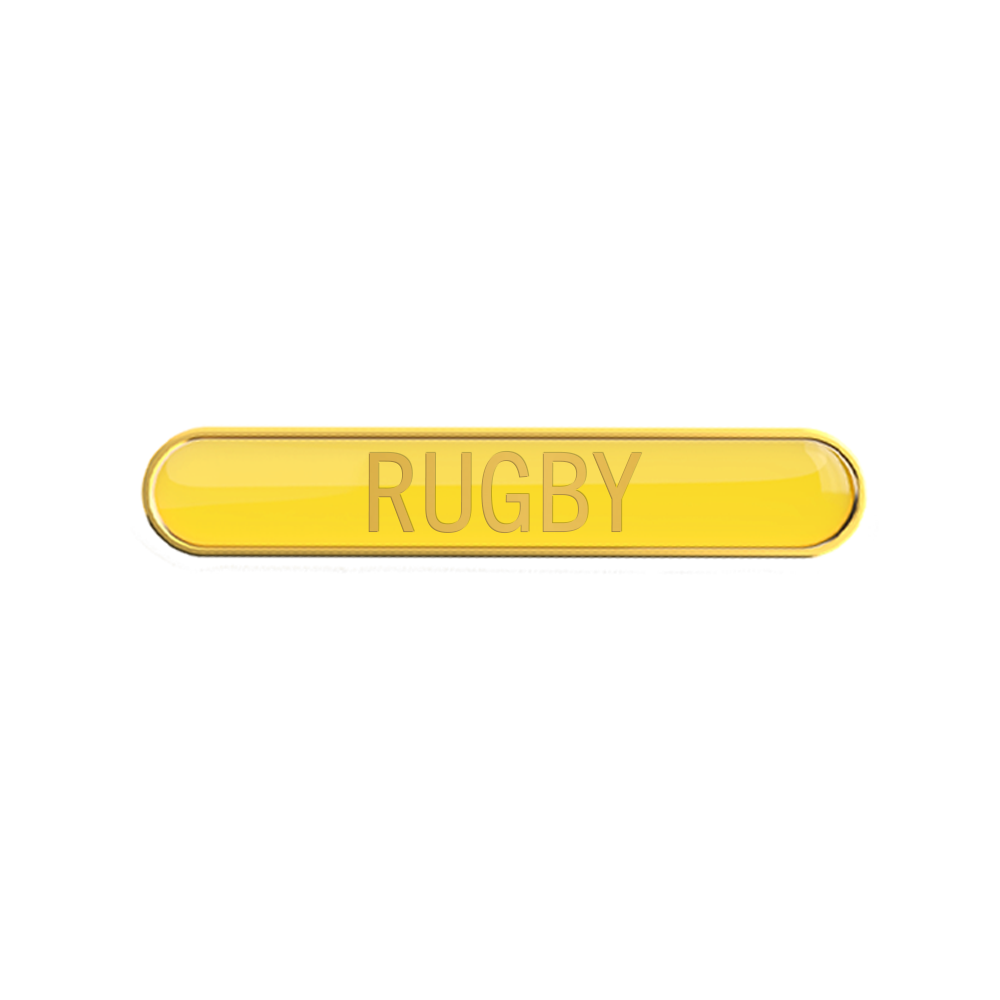RUGBY badge yellow (pack of 5)