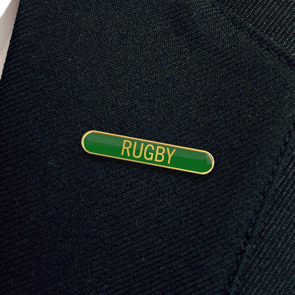 Rugby Enamel Badge (Green) - Image 2