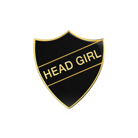 HEAD GIRL black and gold badge (pack of 5)
